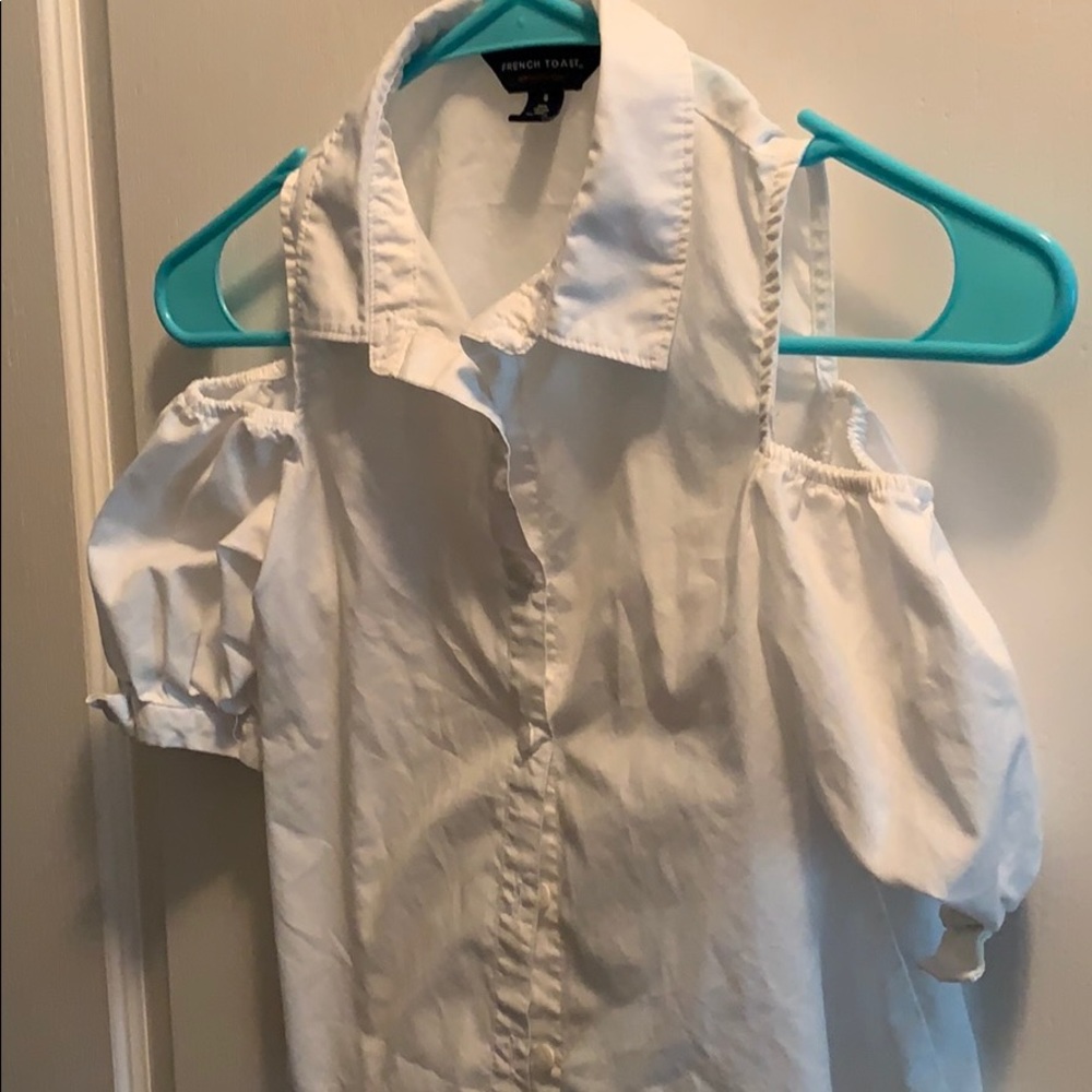 Girls off the shoulder white shirt